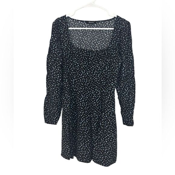 Madewell Seamed Long-Sleeve Mini Dress in Ditsy Floral Size 6 - Picture 4 of 10